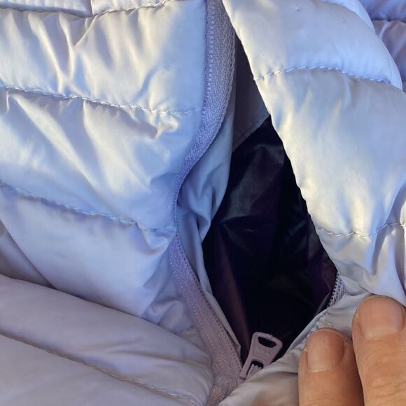 Land’s End women’s puffer hooded coat ultralight quilted down pack Lavender L - Picture 8 of 15